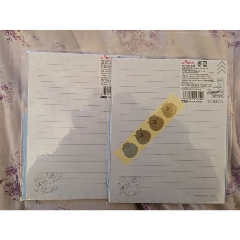 Disney Monster Inc. Sully and Mike Writing Letter Set of 2